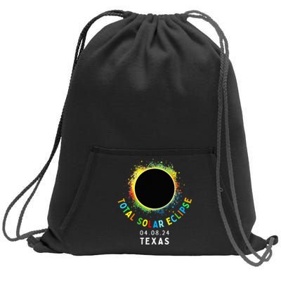 Texas Total Solar Eclipse Totality April 8 2024 Sweatshirt Cinch Pack Bag