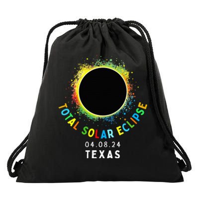 Texas Total Solar Eclipse Totality April 8 2024 Drawstring Bag