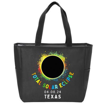 Texas Total Solar Eclipse Totality April 8 2024 Zip Tote Bag