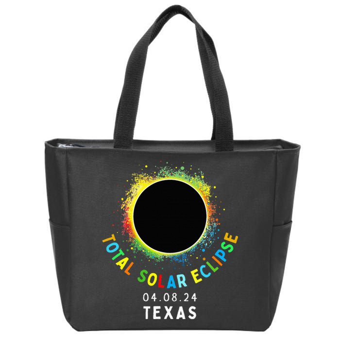 Texas Total Solar Eclipse Totality April 8 2024 Zip Tote Bag