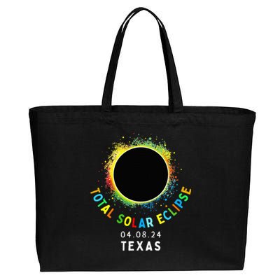 Texas Total Solar Eclipse Totality April 8 2024 Cotton Canvas Jumbo Tote