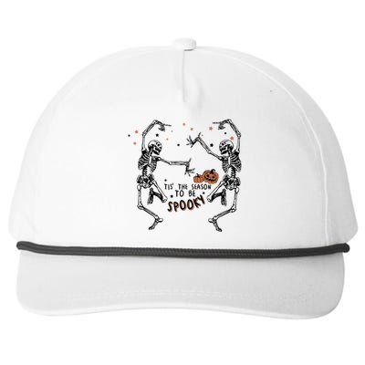 Tis The Season To Be Spooky Dancing Skeleton Halloween Night Funny Gift Snapback Five-Panel Rope Hat