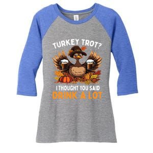 Turkey Trot Squad Running Ing Matching Thanksgiving Gift Women's Tri-Blend 3/4-Sleeve Raglan Shirt