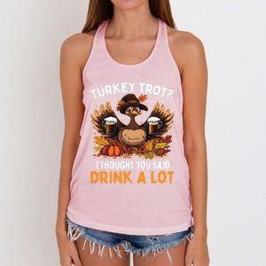 Turkey Trot Squad Running Ing Matching Thanksgiving Gift Women's Knotted Racerback Tank