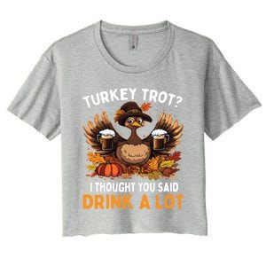 Turkey Trot Squad Running Ing Matching Thanksgiving Gift Women's Crop Top Tee