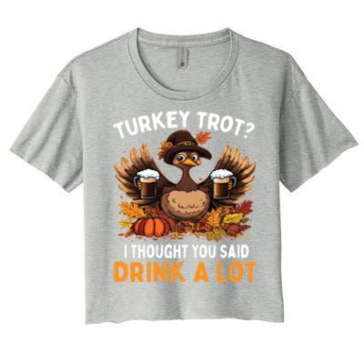 Turkey Trot Squad Running Ing Matching Thanksgiving Gift Women's Crop Top Tee