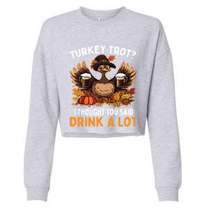 Turkey Trot Squad Running Ing Matching Thanksgiving Gift Cropped Pullover Crew