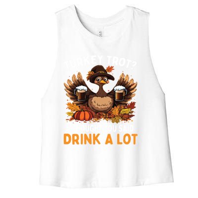 Turkey Trot Squad Running Ing Matching Thanksgiving Gift Women's Racerback Cropped Tank