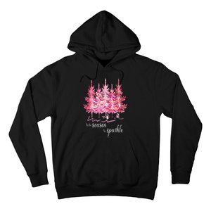 Tis The Season To Sparkle Cute Pink Christmas Tree Hoodie