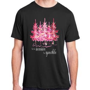 Tis The Season To Sparkle Cute Pink Christmas Tree Adult ChromaSoft Performance T-Shirt