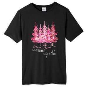 Tis The Season To Sparkle Cute Pink Christmas Tree Tall Fusion ChromaSoft Performance T-Shirt