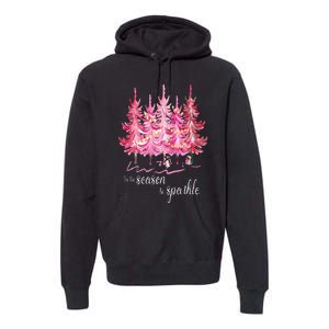 Tis The Season To Sparkle Cute Pink Christmas Tree Premium Hoodie