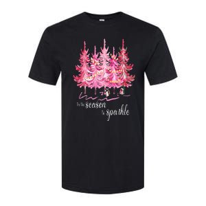 Tis The Season To Sparkle Cute Pink Christmas Tree Softstyle CVC T-Shirt