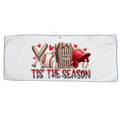 Tis The Season Baseball Game Day Sports Fan Baseball Lover Large Microfiber Waffle Golf Towel