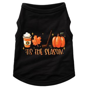 Tis The Season Hockey Latte Leaves Hello Pumpkin Halloween Doggie Tank