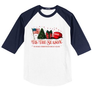 Tis The Season Trump Maga 2024 Make Christmas Great Again Baseball Sleeve Shirt