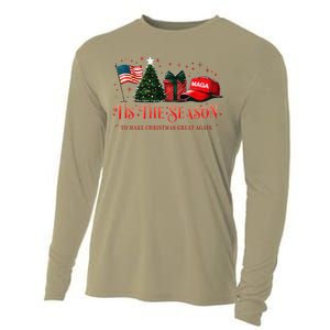 Tis The Season Trump Maga 2024 Make Christmas Great Again Cooling Performance Long Sleeve Crew