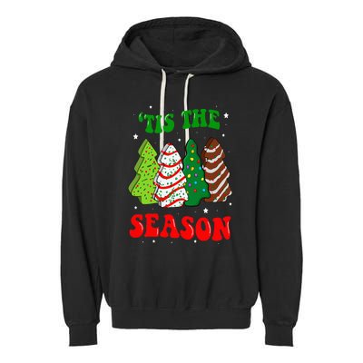 Tis' The Season Christmas Tree Cakes Debbie Groovy Garment-Dyed Fleece Hoodie