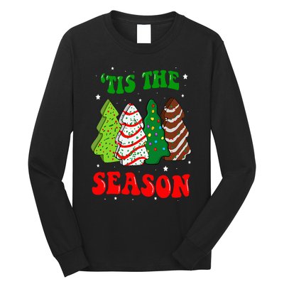 Tis' The Season Christmas Tree Cakes Debbie Groovy Long Sleeve Shirt