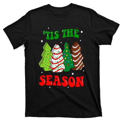 Tis' The Season Christmas Tree Cakes Debbie Groovy T-Shirt