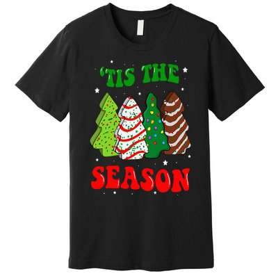 Tis' The Season Christmas Tree Cakes Debbie Groovy Premium T-Shirt