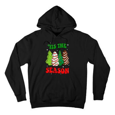 Tis' The Season Christmas Tree Cakes Debbie Groovy Tall Hoodie