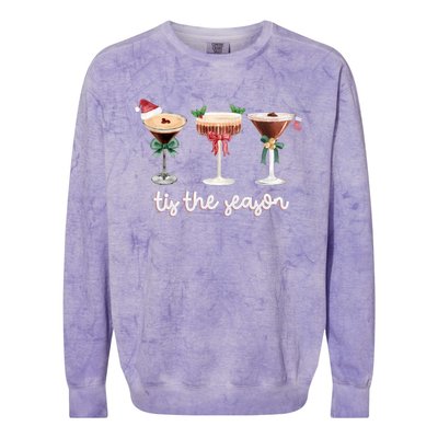 Tis The Season Espresso Martini Cocktail Glasses Christmas Sweat Colorblast Crewneck Sweatshirt