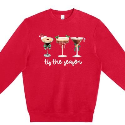 Tis The Season Espresso Martini Cocktail Glasses Christmas Sweat Premium Crewneck Sweatshirt