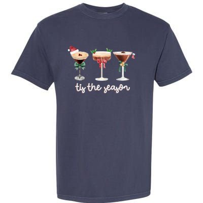 Tis The Season Espresso Martini Cocktail Glasses Christmas Sweat Garment-Dyed Heavyweight T-Shirt