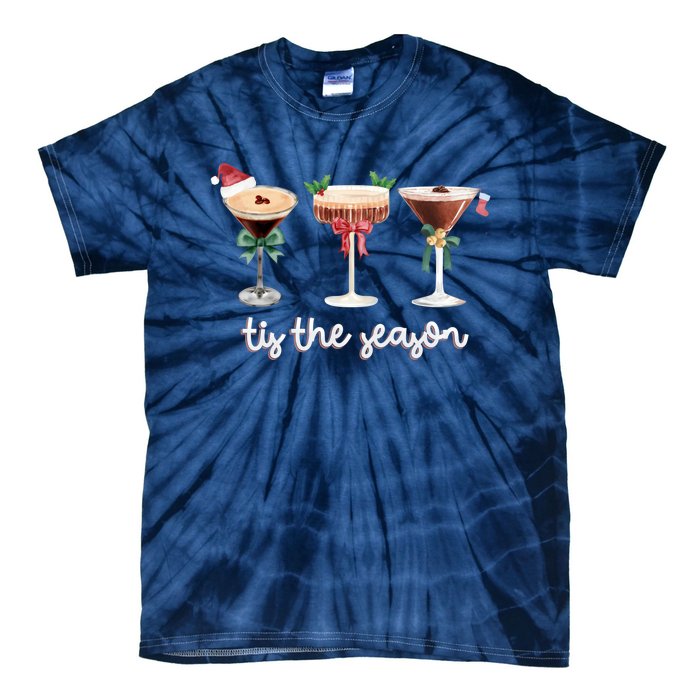 Tis The Season Espresso Martini Cocktail Glasses Christmas Sweat Tie-Dye T-Shirt