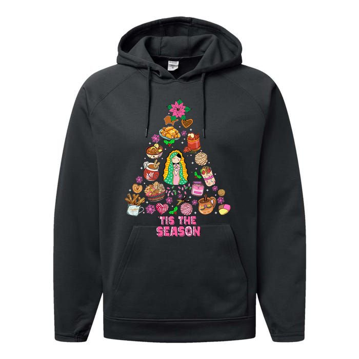 Tis The Season Mexican Christmas Feliz Navidad Xmas Mexican Performance Fleece Hoodie