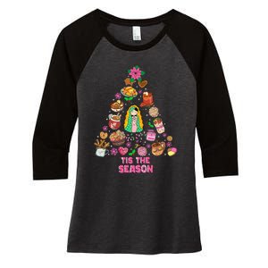 Tis The Season Mexican Christmas Feliz Navidad Xmas Mexican Women's Tri-Blend 3/4-Sleeve Raglan Shirt