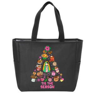 Tis The Season Mexican Christmas Feliz Navidad Xmas Mexican Zip Tote Bag