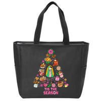 Tis The Season Mexican Christmas Feliz Navidad Xmas Mexican Zip Tote Bag