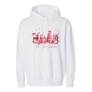 Tis The Season Festive Holiday Beverages Garment-Dyed Fleece Hoodie