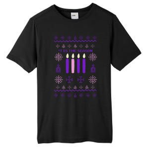 Tis The Season Ugly Sweater Christmas Xmas Advent Catholic Tall Fusion ChromaSoft Performance T-Shirt