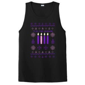 Tis The Season Ugly Sweater Christmas Xmas Advent Catholic PosiCharge Competitor Tank