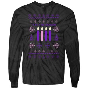 Tis The Season Ugly Sweater Christmas Xmas Advent Catholic Tie-Dye Long Sleeve Shirt