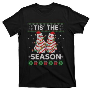 Tis The Season Christmas Tree Cakes Debbie Becky Xmas Pyjama T-Shirt