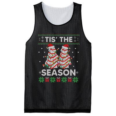 Tis The Season Christmas Tree Cakes Debbie Becky Xmas Pyjama Mesh Reversible Basketball Jersey Tank