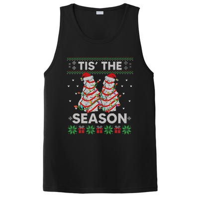 Tis The Season Christmas Tree Cakes Debbie Becky Xmas Pyjama PosiCharge Competitor Tank