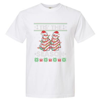 Tis The Season Christmas Tree Cakes Debbie Becky Xmas Pyjama Garment-Dyed Heavyweight T-Shirt