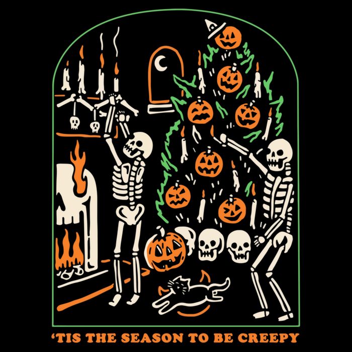 Tis The Season to Be Creepy Skeleton Halloween Spooky Season 16 in Basic Backpack