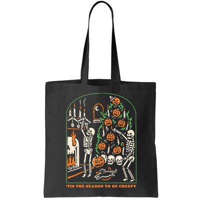 Tis The Season to Be Creepy Skeleton Halloween Spooky Season Bag