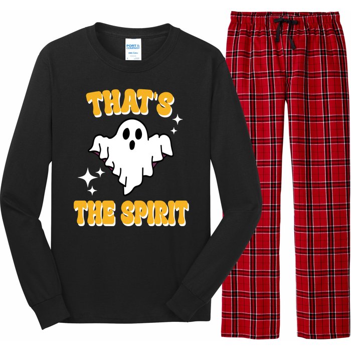 Thats The Spirit Funny Halloween Ghost Long Sleeve Pajama Set