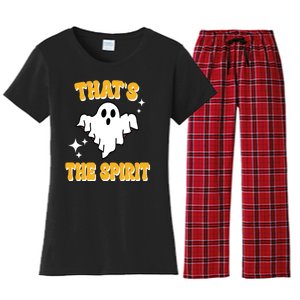 Thats The Spirit Funny Halloween Ghost Women's Flannel Pajama Set