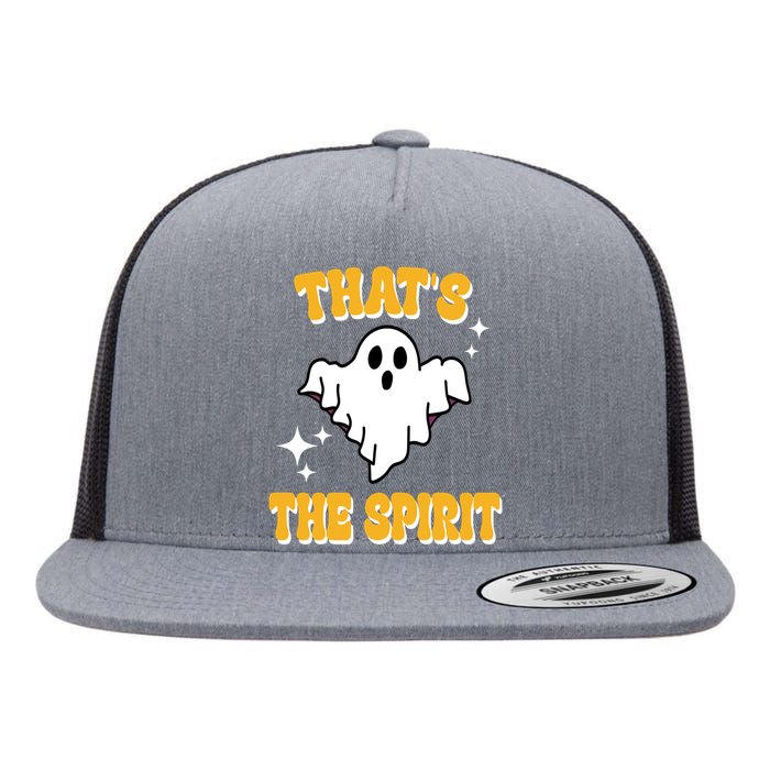 Thats The Spirit Funny Halloween Ghost Flat Bill Trucker Hat