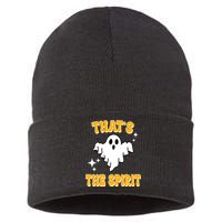 Thats The Spirit Funny Halloween Ghost Sustainable Knit Beanie