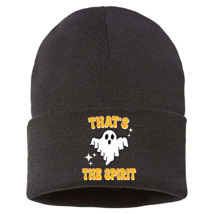 Thats The Spirit Funny Halloween Ghost Sustainable Knit Beanie