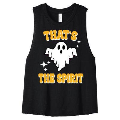 Thats The Spirit Funny Halloween Ghost Women's Racerback Cropped Tank